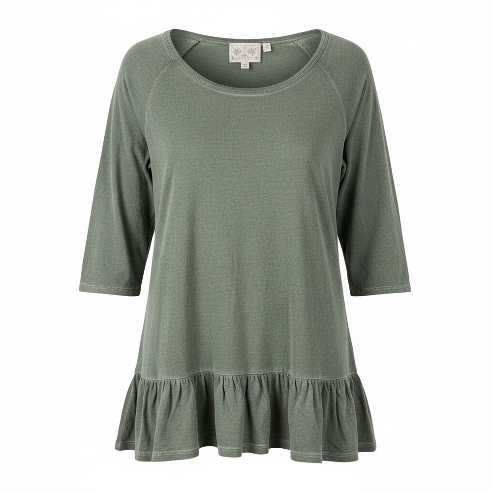 Dantelle Sage Green Tunic with Ruffle Hem - Small